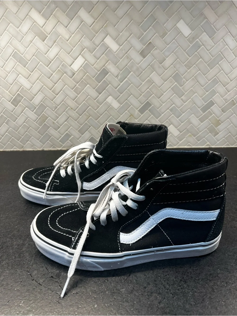 SK8 Vans Black & White High-Top Skate Sneakers